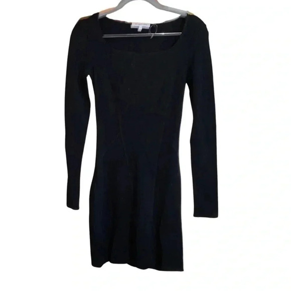 Helmut Lang Open Back Cutout Bodycon Black Long Sleeve Mini Dress Size Small - Picture 6 of 8